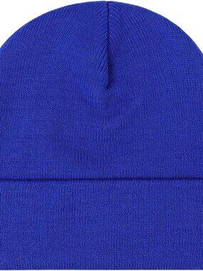 Unisex Slate Blue Warm Thick Knit Cuffed Beanie Winter Pull-on Classic Skull Cap